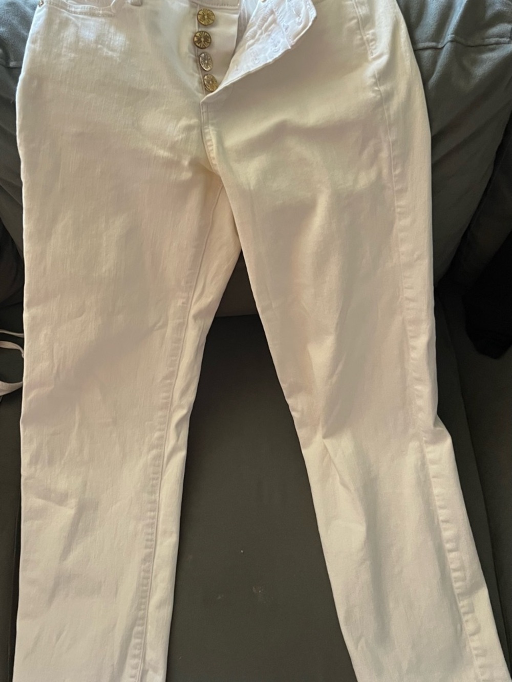 Lilly Pulitzer White High-Rise Button Front Pants